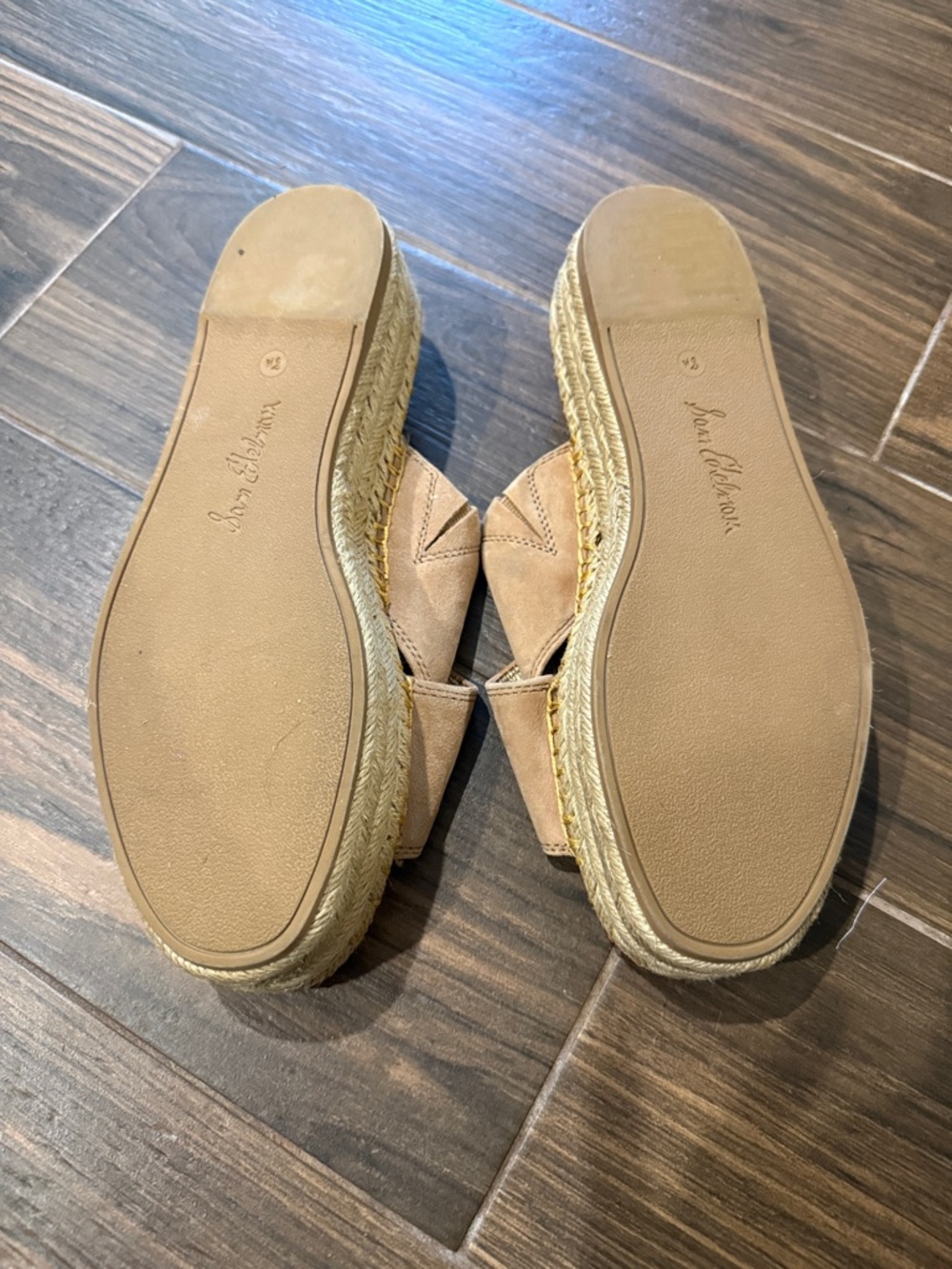 Sam Edelman Tan Suede Crisscross Espadrille Slide Sandals - Picture 3 of 4